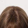 Synthetic Wig 20 Inch Chestnut Brown Balayage Wavy Wig with Bangs – Synthetic Hair