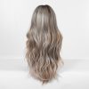 24 Inch Ash Blonde Wavy Wig with Bangs – Cool Highlight Synthetic Hair