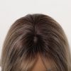 Brown Blonde Balayage Long Wavy Wig with Bangs – Rooted Synthetic Hair