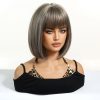 Ash Blonde Short Bob Wig with Bangs – Light Icy Cool-Tone Synthetic Hair 10 Inch Ash Blonde Short Bob Wig with Bangs – Light Icy Cool-Tone Synthetic Hair 10 Inch