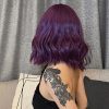 Deep Purple Body Wave Wig with Bangs – Vivid Fashion Color Synthetic Hair Deep Purple Body Wave Wig with Bangs – Vivid Fashion Color Synthetic Hair