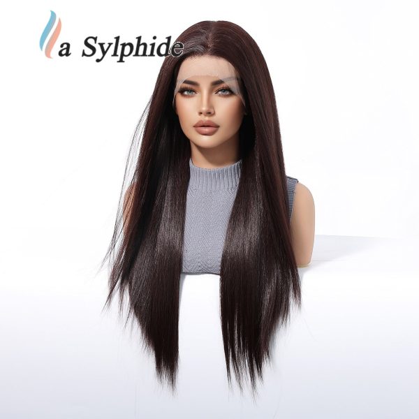 Dark Brown Long Straight Wig – Deep Rich No Bangs Synthetic Hair 28 Inch Dark Brown Long Straight Wig – Deep Rich No Bangs Synthetic Hair 28 Inch