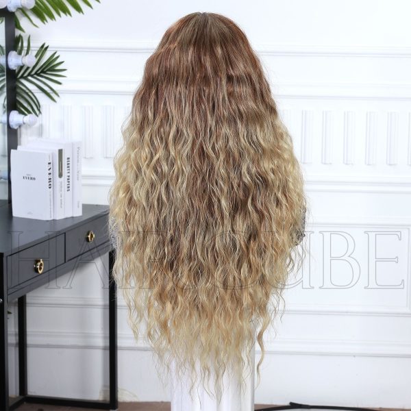 Warm Brown to Honey Blonde Balayage Deep Wave Wig – Golden Ombre Synthetic Hair 28 Inch Warm Brown to Honey Blonde Balayage Deep Wave Wig – Golden Ombre Synthetic Hair 28 Inch