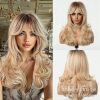 Honey Blonde Body Wave Wig with Bangs – Warm Golden Rooted Synthetic Hair 22 Inch Honey Blonde Body Wave Wig with Bangs – Warm Golden Rooted Synthetic Hair 22 Inch