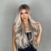 28 Inch Light Ash Blonde Long Wavy Wig – Middle Part Natural Root Look 28 Inch Light Ash Blonde Long Wavy Wig – Middle Part Natural Root Look