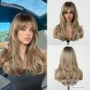 Honey Blonde Body Wave Wig with Bangs – Warm Golden Rooted Synthetic Hair 22 Inch Honey Blonde Body Wave Wig with Bangs – Warm Golden Rooted Synthetic Hair 22 Inch