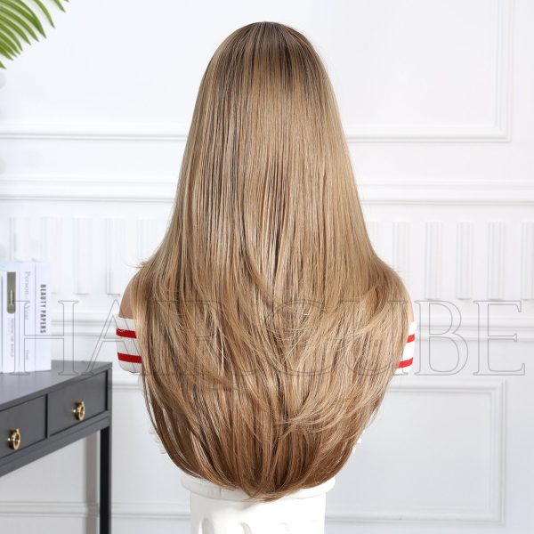 Ash Brown Honey Blonde Balayage Long Straight Wig with Bangs – Caramel Highlighted 26 Inch Ash Brown Honey Blonde Balayage Long Straight Wig with Bangs – Caramel Highlighted 26 Inch