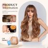 Warm Brown Caramel Long Body Wave Wig – Balayage Highlighted Synthetic Hair Warm Brown Caramel Long Body Wave Wig – Balayage Highlighted Synthetic Hair