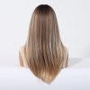 22 Inch Honey Blonde Balayage Straight Wig with Bangs – Warm Rooted Synthetic Hair 22 Inch Honey Blonde Balayage Straight Wig with Bangs – Warm Rooted Synthetic Hair