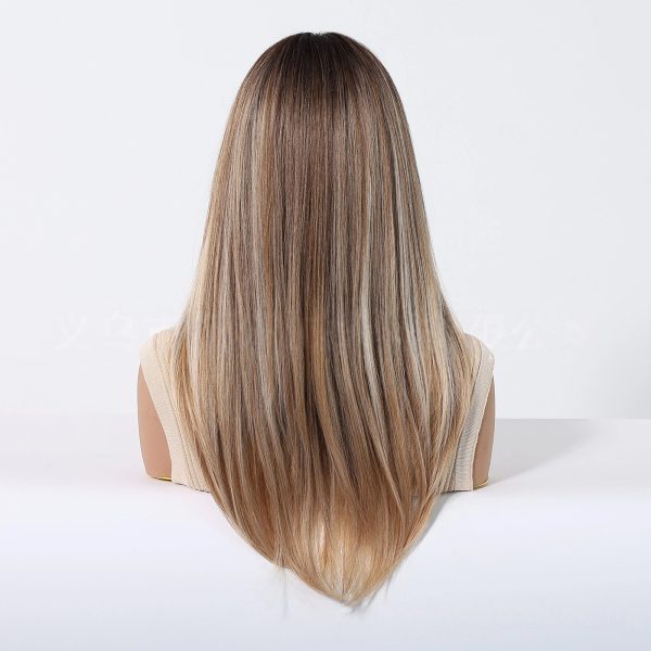 22 Inch Honey Blonde Balayage Straight Wig with Bangs – Warm Rooted Synthetic Hair 22 Inch Honey Blonde Balayage Straight Wig with Bangs – Warm Rooted Synthetic Hair