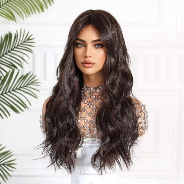 Dark Brown Long Deep Wave Wig – Rich Warm Synthetic Hair Dark Brown Long Deep Wave Wig – Rich Warm Synthetic Hair