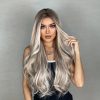 28 Inch Light Ash Blonde Long Wavy Wig – Middle Part Natural Root Look 28 Inch Light Ash Blonde Long Wavy Wig – Middle Part Natural Root Look