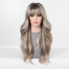 24 Inch Ash Blonde Wavy Wig with Bangs – Cool Highlight Synthetic Hair 24 Inch Ash Blonde Wavy Wig with Bangs – Cool Highlight Synthetic Hair