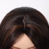 24 Inch Dark Brown Deep Wave Wig with Bangs – Chestnut Synthetic Hair