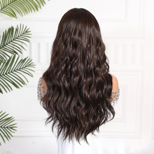 Dark Brown Long Deep Wave Wig – Rich Warm Synthetic Hair Dark Brown Long Deep Wave Wig – Rich Warm Synthetic Hair