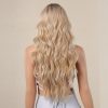 Honey Blonde Deep Wave Wig – Warm Rooted Balayage Synthetic Hair