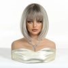 Ash Blonde Short Bob Wig with Bangs – Polished Cool Synthetic Hair 12 Inch Ash Blonde Short Bob Wig with Bangs – Polished Cool Synthetic Hair 12 Inch