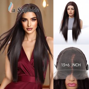 Dark Brown Long Straight Wig – Deep Rich No Bangs Synthetic Hair 28 Inch Dark Brown Long Straight Wig – Deep Rich No Bangs Synthetic Hair 28 Inch