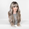 24 Inch Ash Blonde Wavy Wig with Bangs – Cool Highlight Synthetic Hair 24 Inch Ash Blonde Wavy Wig with Bangs – Cool Highlight Synthetic Hair
