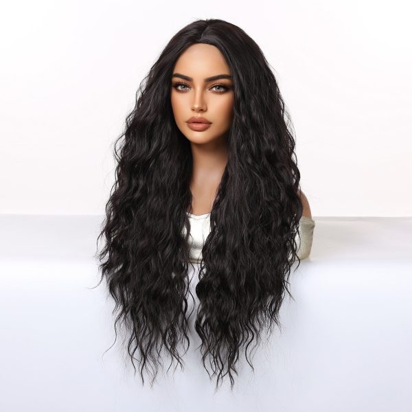 28 Inch Jet Black Extra-Long Deep Wave Wig – No Bangs Synthetic Hair 28 Inch Jet Black Extra-Long Deep Wave Wig – No Bangs Synthetic Hair