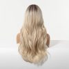 24 Inch Platinum Blonde Body Wave Wig with Bangs – Synthetic Hair