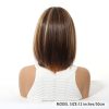 12 Inch Chestnut Brown Balayage Bob Wig with Bangs – Synthetic Hair