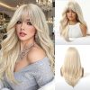 22 Inch Ash Blonde Wavy Wig with Bangs – Layered Synthetic Hair 22 Inch Ash Blonde Wavy Wig with Bangs – Layered Synthetic Hair