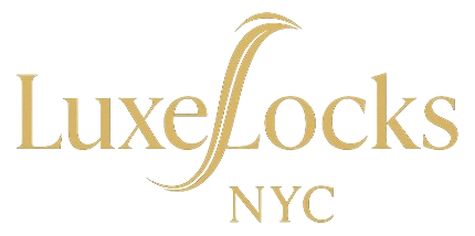 LuxeLocks NYC gold logo synthetic wig