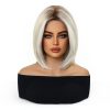 12 Inch Platinum Ash Blonde Short Bob Wig with Bangs - Layered Synthetic Hair 12 Inch Platinum Ash Blonde Short Bob Wig with Bangs – Layered Synthetic Hair